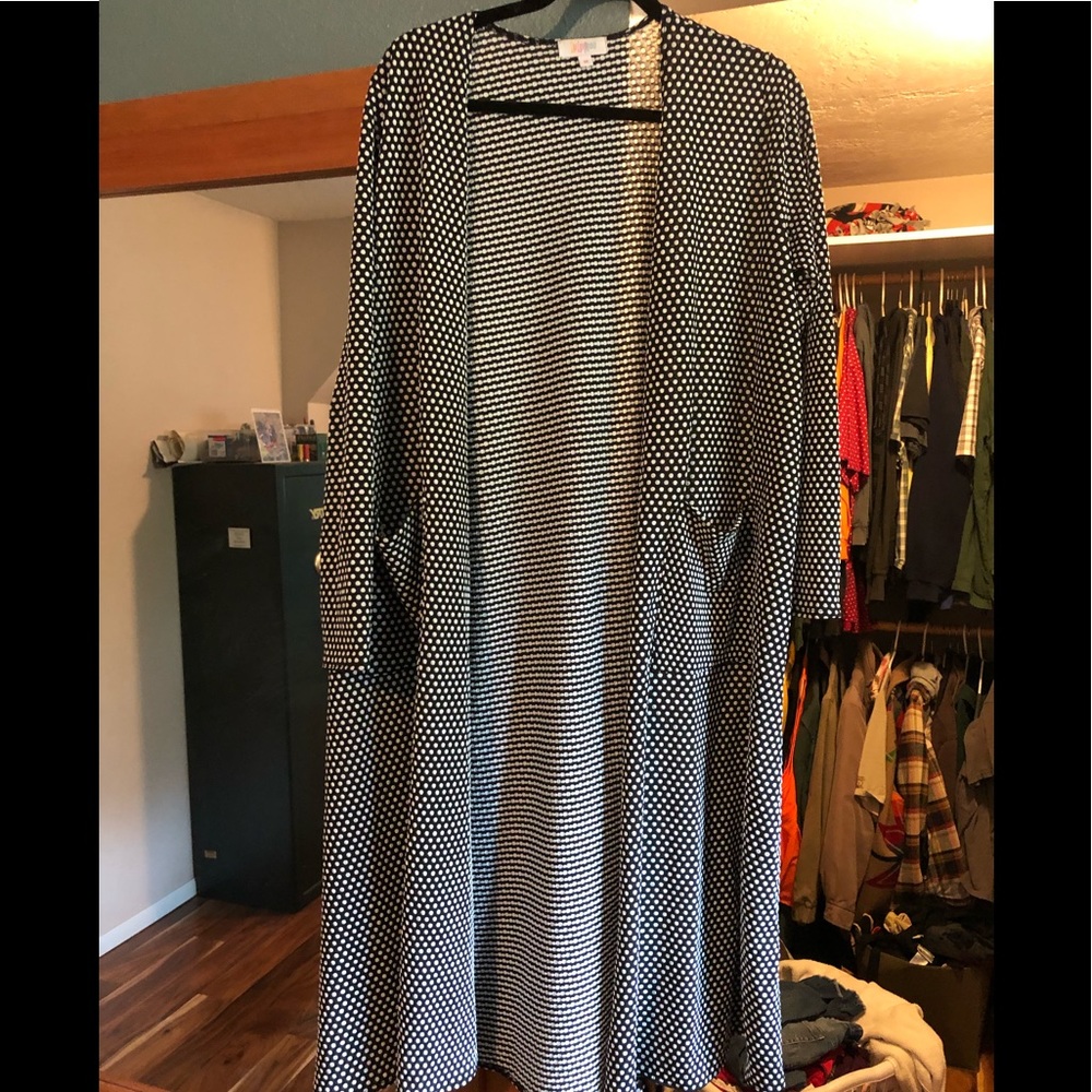 Lularoe Sarah Black and white polka dot